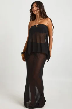 boohoo Ensemble Top Bandeau En Maille Et Jupe Longue De Plage<Femme Ensembles|Tenues De Plage