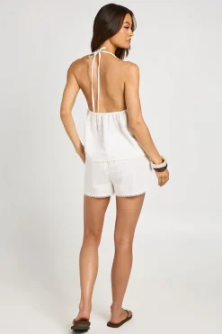 boohoo Ensemble Top Dos Nu Et Short Aspect Lin Tall<Femme Tons Neutres|Ensembles