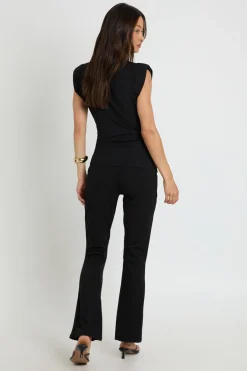boohoo Ensemble Top À Épaulettes Et Pantalon Évasé En Crêpe Scuba Pour Grandes Tailles<Femme Ensembles