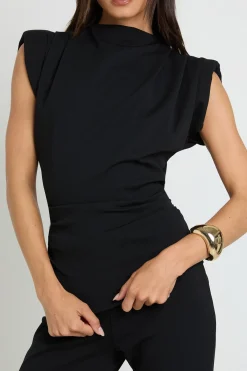 boohoo Ensemble Top À Épaulettes Et Pantalon Évasé En Crêpe Scuba Pour Grandes Tailles<Femme Ensembles