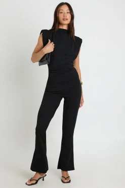 boohoo Ensemble Top À Épaulettes Et Pantalon Évasé En Crêpe Scuba Pour Grandes Tailles<Femme Ensembles