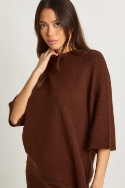 Ensemble tricoté avec haut à manches courtes et pantalon