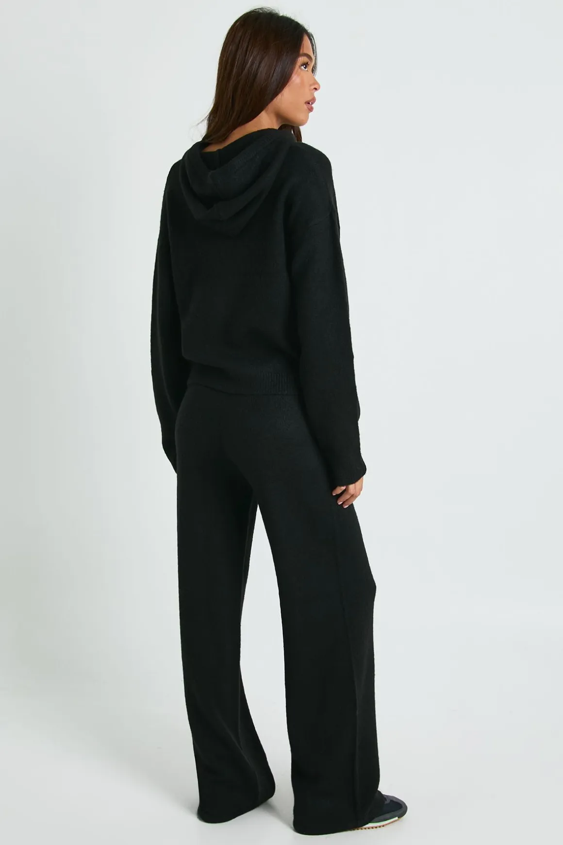 Ensemble Tricoté Oversize : Sweat À Casynthétiqueche Boutonné Et Pantalon Large
