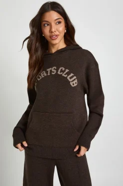 Ensemble Tricoté Surdimensionné Sweat À Casynthétiqueche Et Pantalon Sports Club