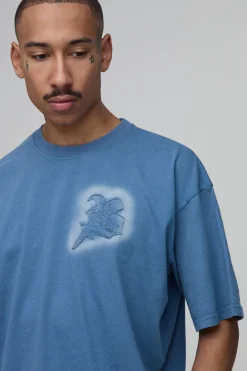 Ensemble T-shirt Ample Oversize Avec Appliqué B Effet Délavé Et Short