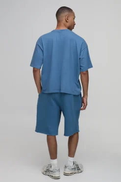 Ensemble T-shirt Ample Oversize Avec Appliqué B Effet Délavé Et Short
