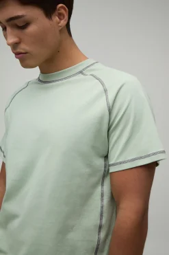 Ensemble T-shirt Boxy Coupe Regular À Surpiqûres Contrastées & Short Coupe Regular