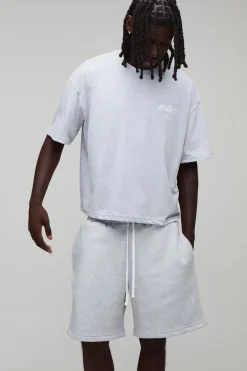 Ensemble T-shirt Boxy Oversize Ofcl Et Short Baggy À Cordon De Serrage Allongé