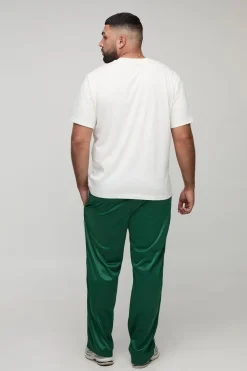 Ensemble T-shirt brodé Plus Regular pour homme & jogger en tricot surdimensionné avec cordon rallongé