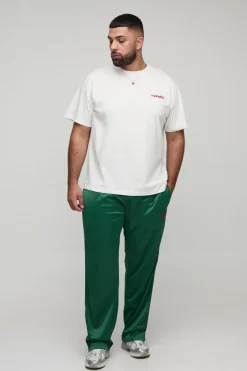 Ensemble T-shirt brodé Plus Regular pour homme & jogger en tricot surdimensionné avec cordon rallongé