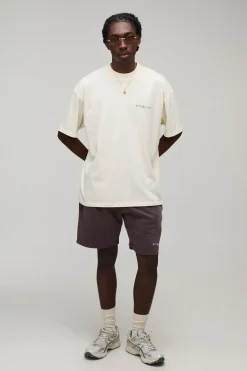 Ensemble T-shirt Col Rallongé Oversize Imprimé Riviera Et Short