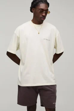 Ensemble T-shirt Col Rallongé Oversize Imprimé Riviera Et Short
