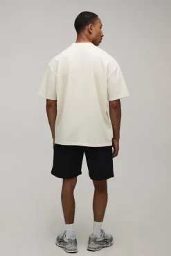 boohooMAN Ensemble T-shirt Col Étendu Oversize Et Short Imprimé Palmiers Beverly Hills<Homme Survêtements