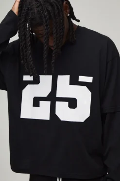 boohooMAN Ensemble T-shirt Col V À Effet Superposé Et Short Coupe Ample Oversize<Homme Ensembles|Survêtements