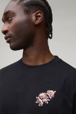 Ensemble T-shirt Coupe Regular Broderie Rose Et Short Coupe Regular Tall