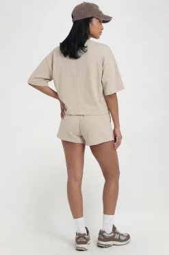 Ensemble T-shirt Court Ample Délavé Et Short Molleton