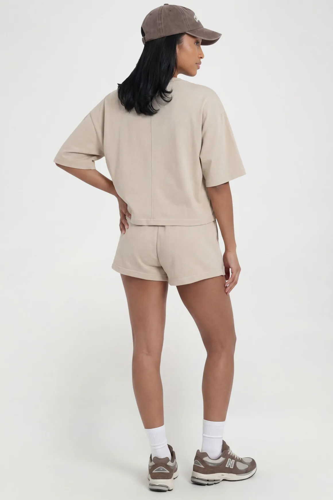 Ensemble T-shirt Court Ample Délavé Et Short Molleton