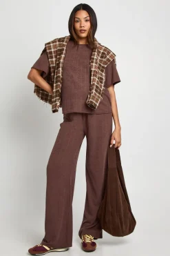 Ensemble T-shirt de maternité & Pantalon à jambes larges coordonné