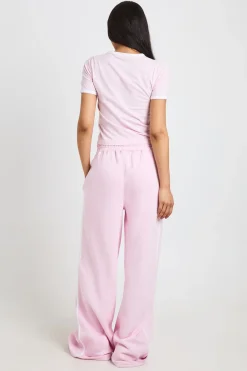 boohoo Ensemble T-shirt À Détails Passepoilés Et Jogger Jambe Droite Pour Femmes Grandes Tailles<Femme Survêtements|Survêtements