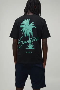 Ensemble T-shirt Et Short Coupe Regular À Imprimé Palmiers