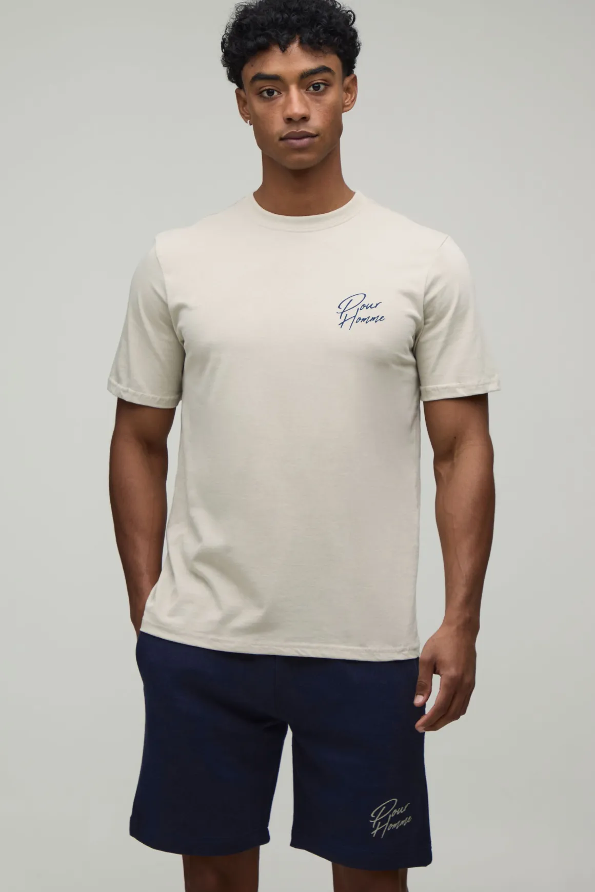 Ensemble T-shirt Et Short Coupe Regular À Imprimé Palmiers