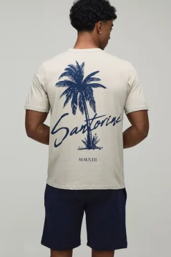 Ensemble T-shirt Et Short Coupe Regular À Imprimé Palmiers