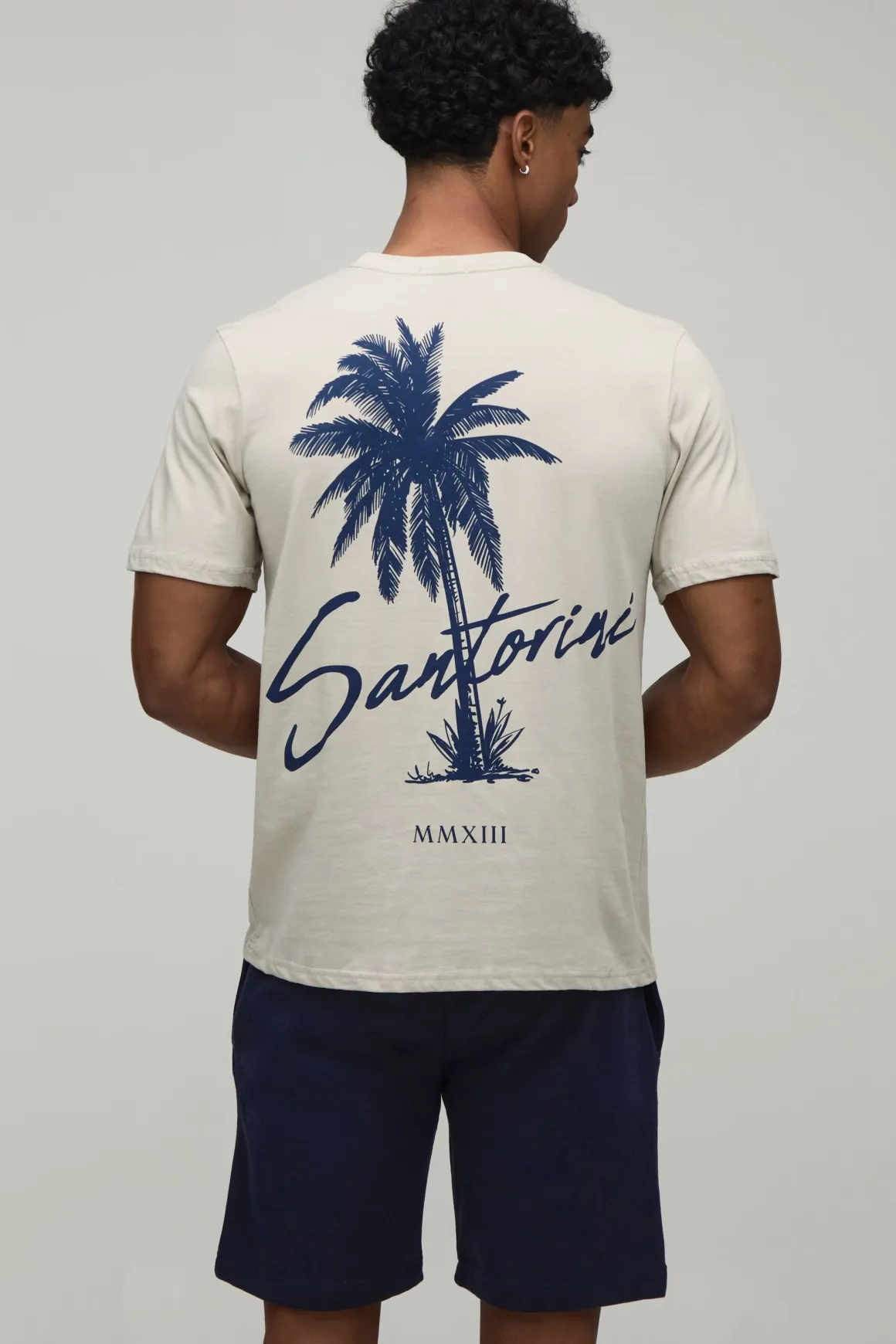 Ensemble T-shirt Et Short Coupe Regular À Imprimé Palmiers