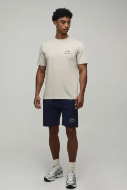 Ensemble T-shirt Et Short Coupe Regular À Imprimé Palmiers