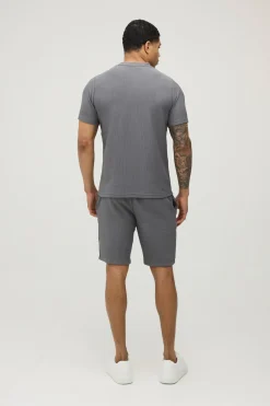 Ensemble T-shirt Et Short En Jersey Côtelé Coupe Ajustée