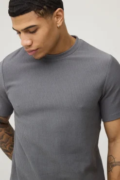 Ensemble T-shirt Et Short En Jersey Côtelé Coupe Ajustée