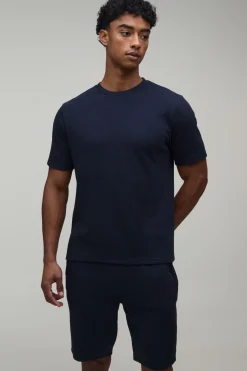 Ensemble T-shirt Et Short Gaufré Coupe Regular