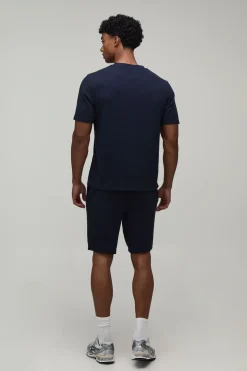 Ensemble T-shirt Et Short Gaufré Coupe Regular