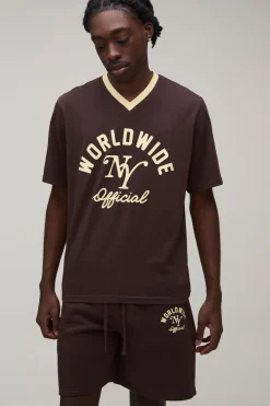boohooMAN Ensemble T-shirt Et Short Imprimé Worldwide Coupe Regular<Homme Ensembles|Survêtements