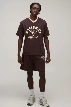 boohooMAN Ensemble T-shirt Et Short Imprimé Worldwide Coupe Regular<Homme Ensembles|Survêtements