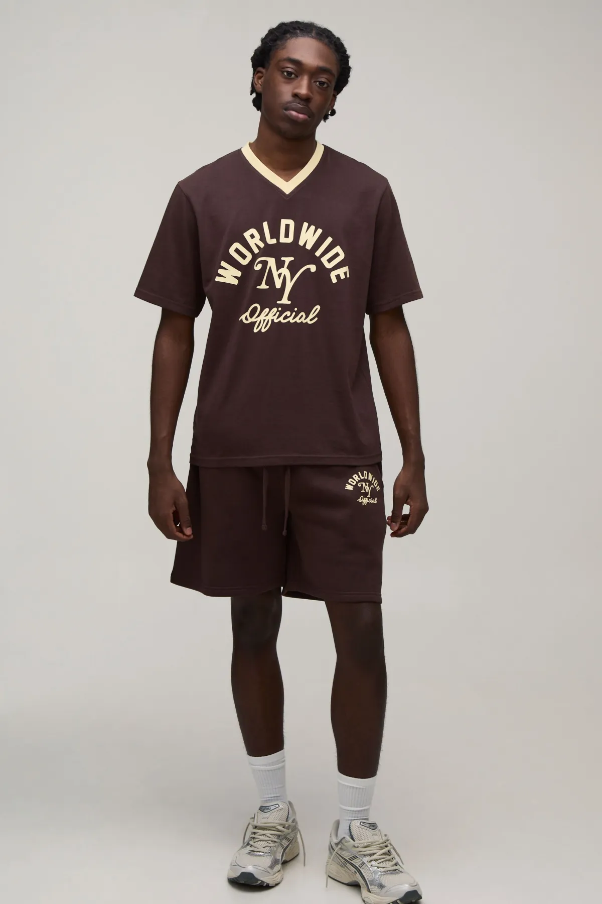 boohooMAN Ensemble T-shirt Et Short Imprimé Worldwide Coupe Regular<Homme Ensembles|Survêtements