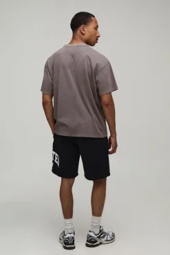 Ensemble T-shirt Et Short Imprimé Édition Limitée Effet Délavé Coupe Oversize