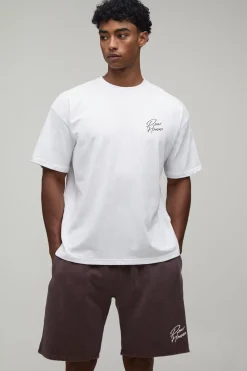 Ensemble T-shirt Et Short Oversize À Imprimé Palmiers