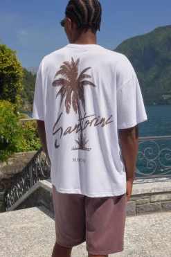 Ensemble T-shirt Et Short Oversize À Imprimé Palmiers
