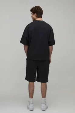 Ensemble T-shirt Et Short Oversize À Panneaux Avec Broderie Man