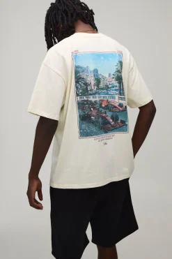 Ensemble T-shirt Et Short Oversize À Imprimé Photographique Monte Carlo