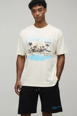 boohooMAN Ensemble T-shirt Et Short Oversize Imprimé Monte Carlo<Homme Ensembles|Survêtements