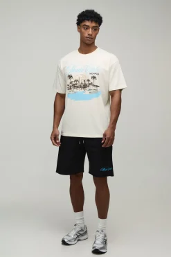 boohooMAN Ensemble T-shirt Et Short Oversize Imprimé Monte Carlo<Homme Ensembles|Survêtements