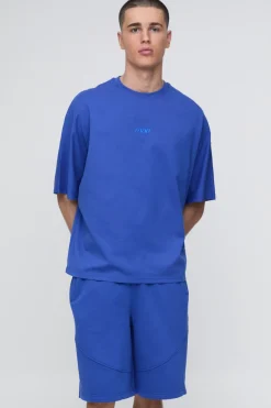 Ensemble T-shirt Et Short Oversize À Panneaux Brodés MAN