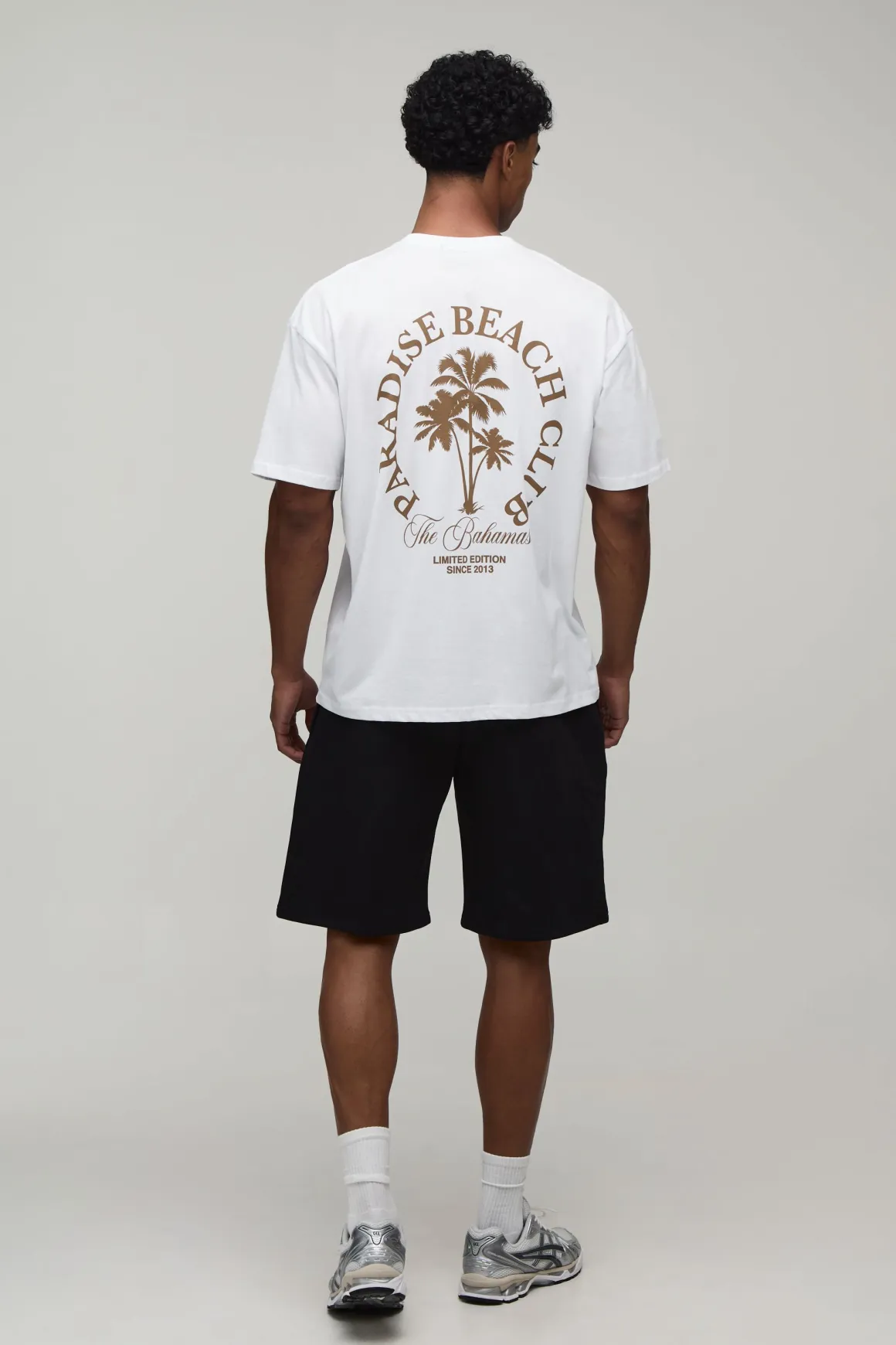 Ensemble T-shirt Et Short Oversize Paradise Beach Club Avec Palmier
