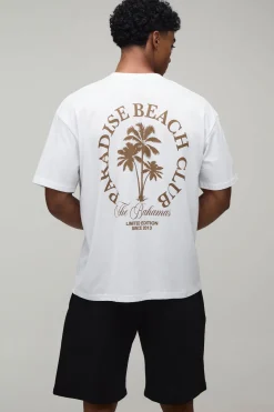 Ensemble T-shirt Et Short Oversize Paradise Beach Club Avec Palmier