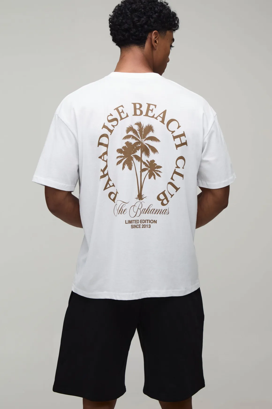 Ensemble T-shirt Et Short Oversize Paradise Beach Club Avec Palmier