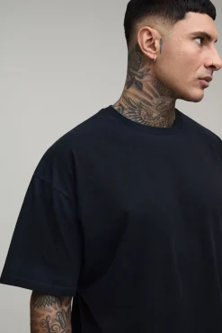 Ensemble T-shirt Et Short Oversize Rétréci Avec Lavage Spray Aux Coutures Pour Grande Taille