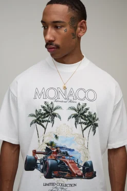 Ensemble T-shirt Et Short Oversize Imprimé Course De Monaco