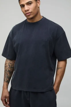 Ensemble T-shirt Et Short Sport Homme Oversize Boxy Effet Délavé