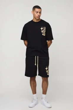 Ensemble T-shirt graphique Moto oversize et short